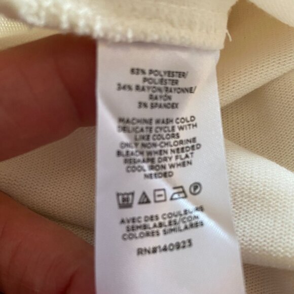 Loft Petites Womens Ivory Cowl-Neck 3/4 Sleeve Top Barbiecore Secretary Size XSP - Picture 4 of 10